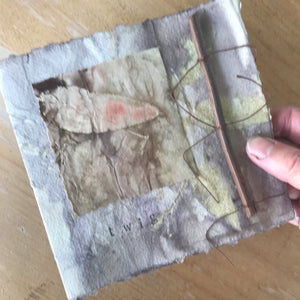 ecoprinted accordion book/journal - twig