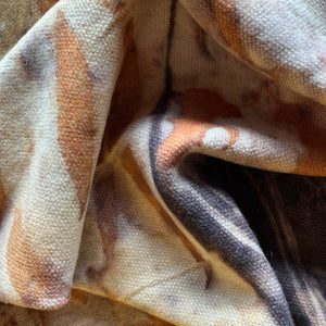 eco printed vintage wool fabric