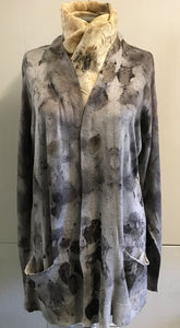 eco printed cardigan with pockets