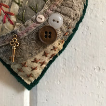 eco dyed hand stitched heart hanger