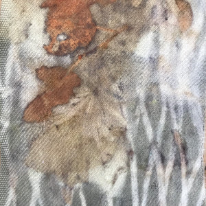 eco printed vintage wool fabric
