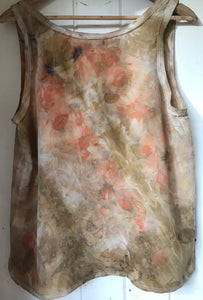 eco printed silk tank