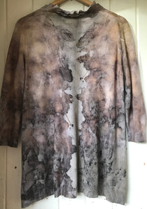 eco printed angora blend cardigan