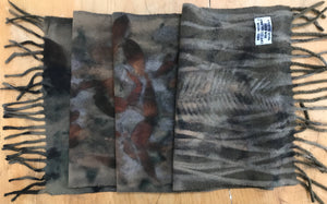 eco printed wool scarf made in Italy
