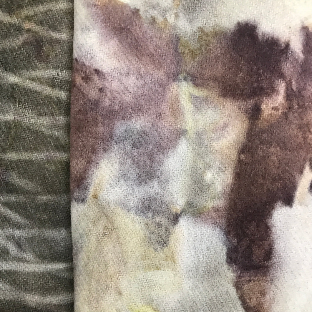 eco printed vintage wool fabric