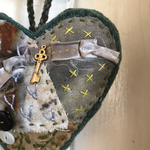 eco dyed hand stitched heart hanger