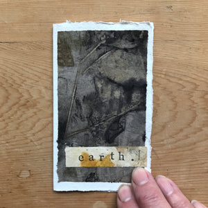 collaged mini cards - earth