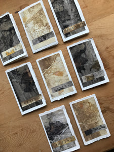 collaged mini cards - earth