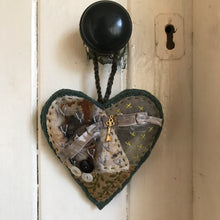 eco dyed hand stitched heart hanger