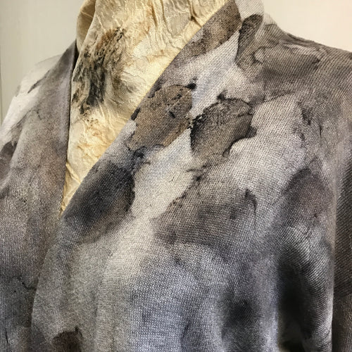 eco printed cardigan with pockets