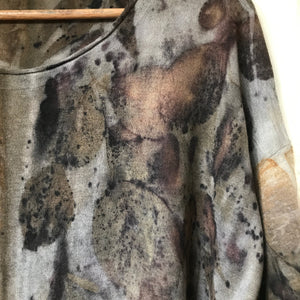 eco printed wool/silk/cashmere top
