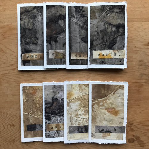 collaged mini cards - earth