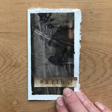 collaged mini cards - earth
