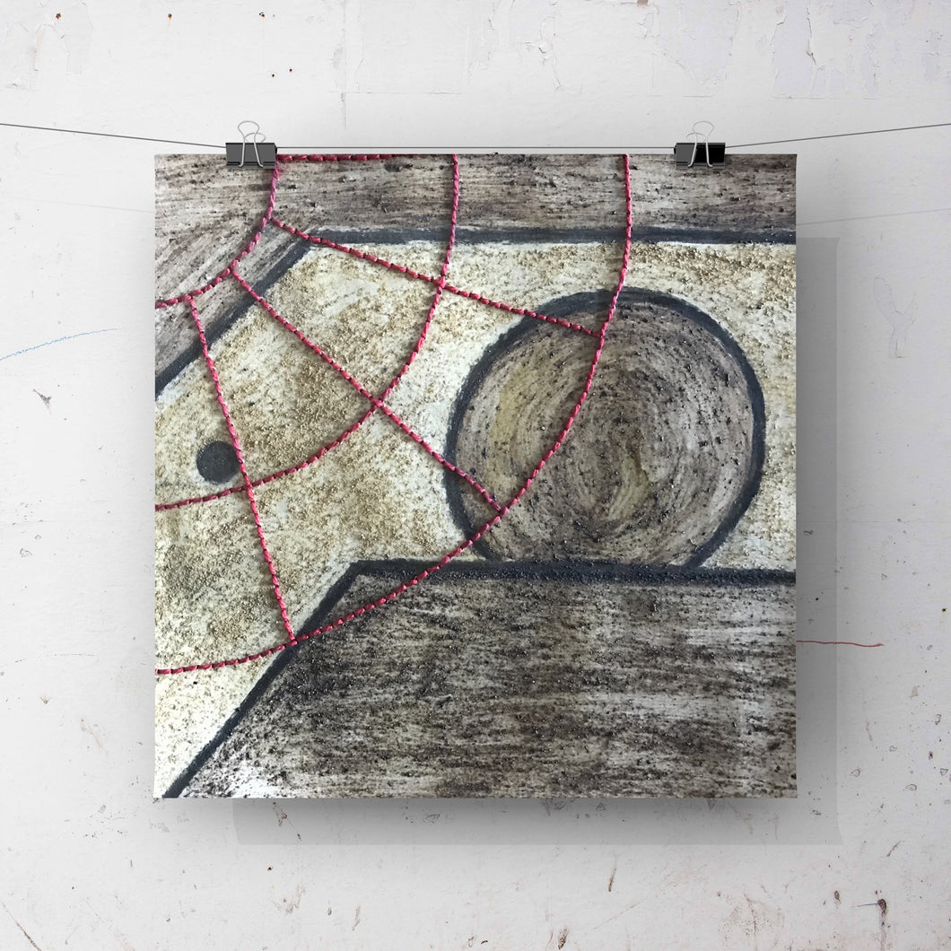 stitched paper wall art - embankment 1