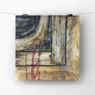 stitched paper wall art - feathers 4