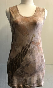eco printed silk tank top