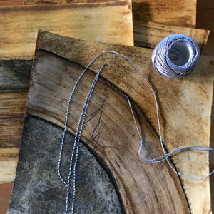 stitched paper wall art - feathers 1