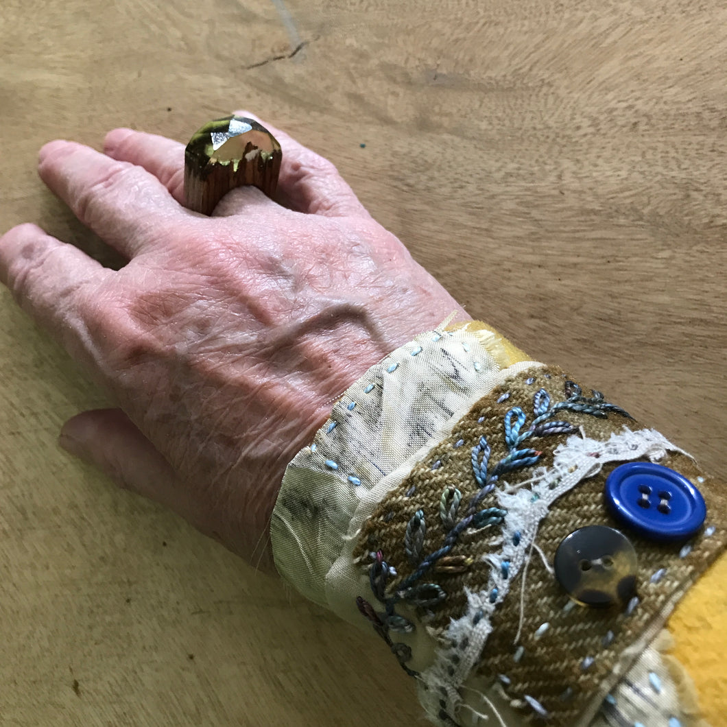 eco dyed wearable art cuffs